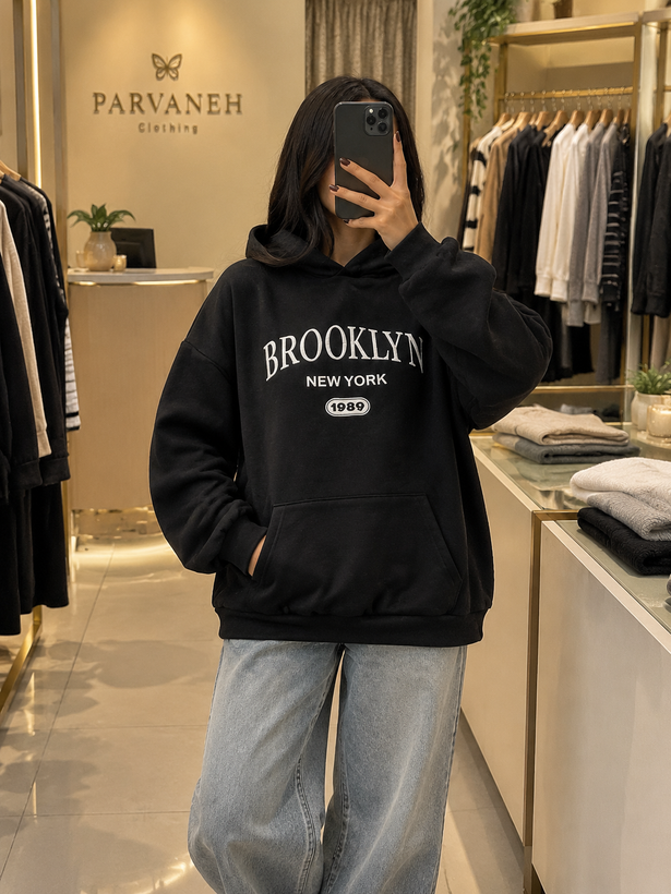 هودی اورسایز داخل پشمی BROOKLYN