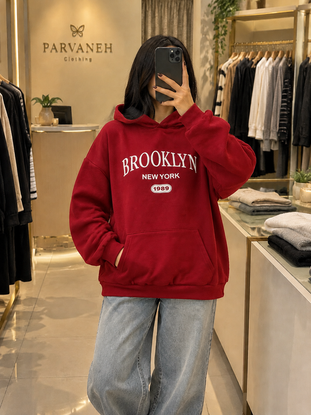 هودی اورسایز داخل پشمی BROOKLYN
