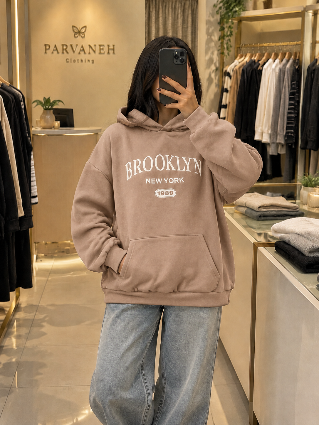 هودی اورسایز داخل پشمی BROOKLYN