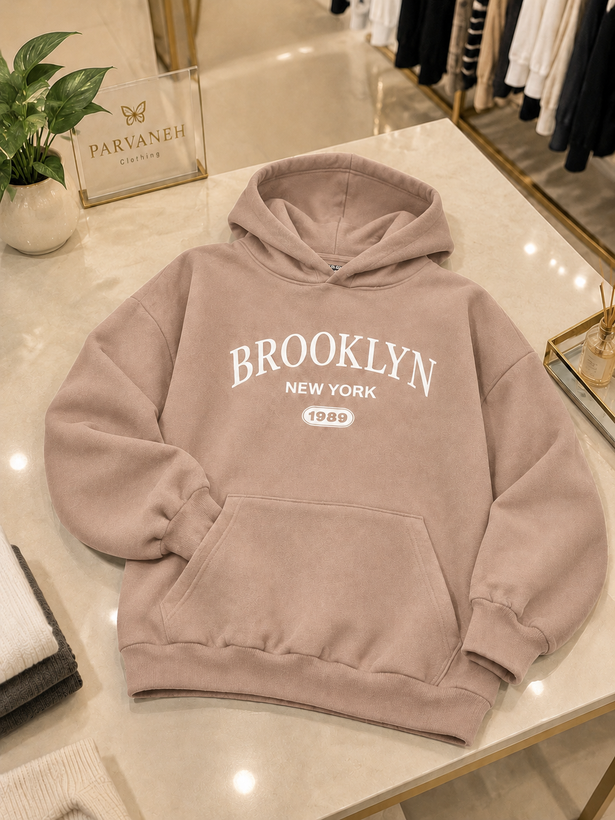 هودی اورسایز داخل پشمی BROOKLYN